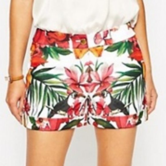 Like NEW Ted Baker 'Quellia' Tropical Shorts, TB2 - Picture 2 of 15